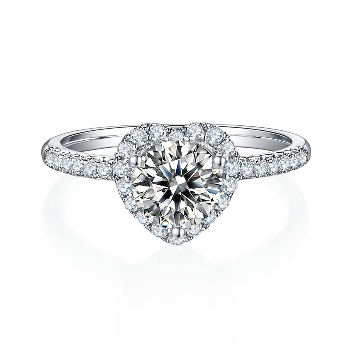 Dedicated S925 Silver Plated Platinum Moissanite Women's Ring 1 Carat D-Class
